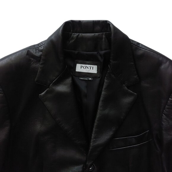 Vintage Ponti Platinum Black Genuine Leather Blazer - Picture 6 of 11